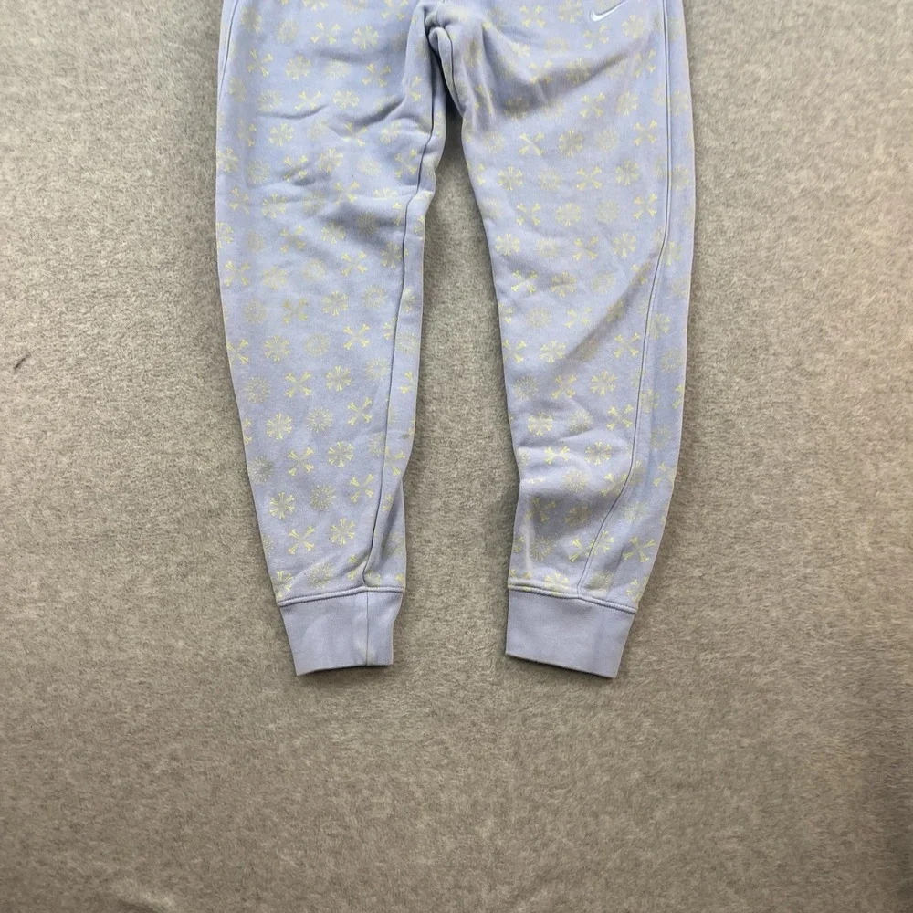 Nike NSW Club AOP Fleece Pants Pants Mens Size XS Blue Chill Snowflake Pattern‎